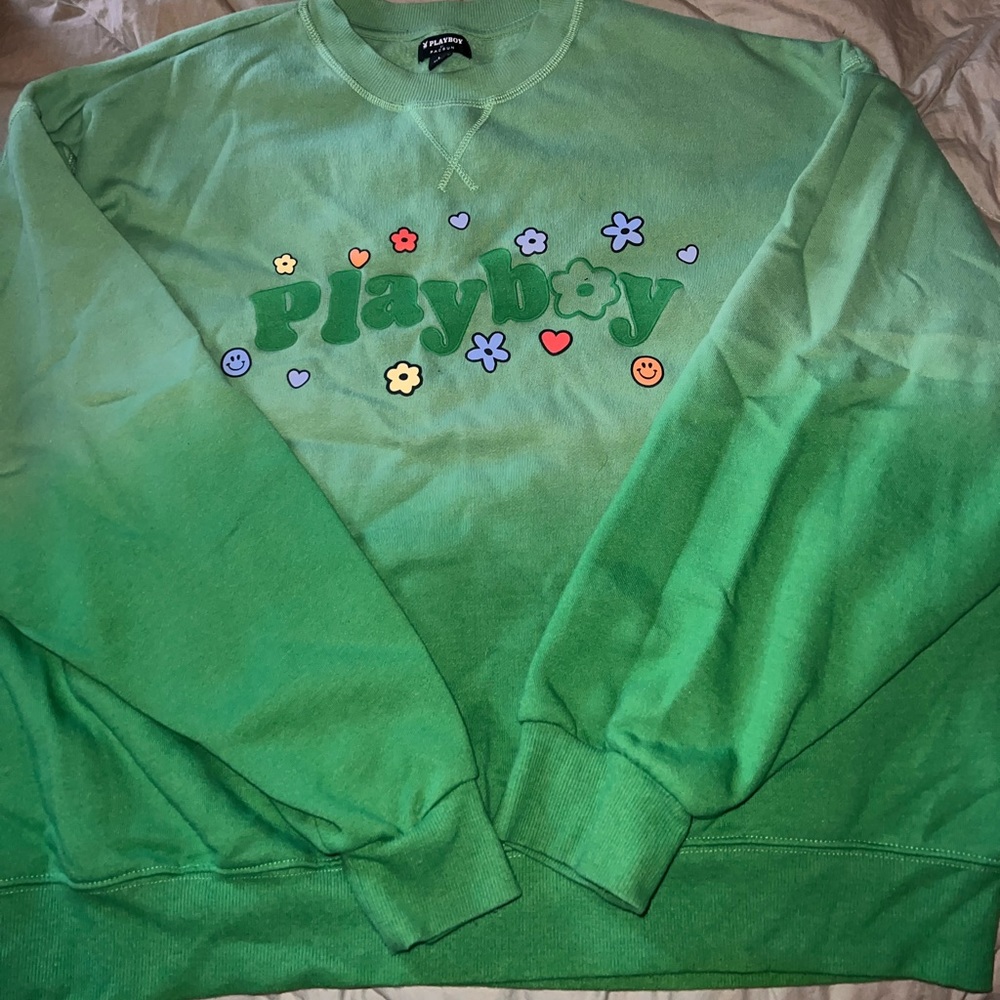 Green playboy crewneck